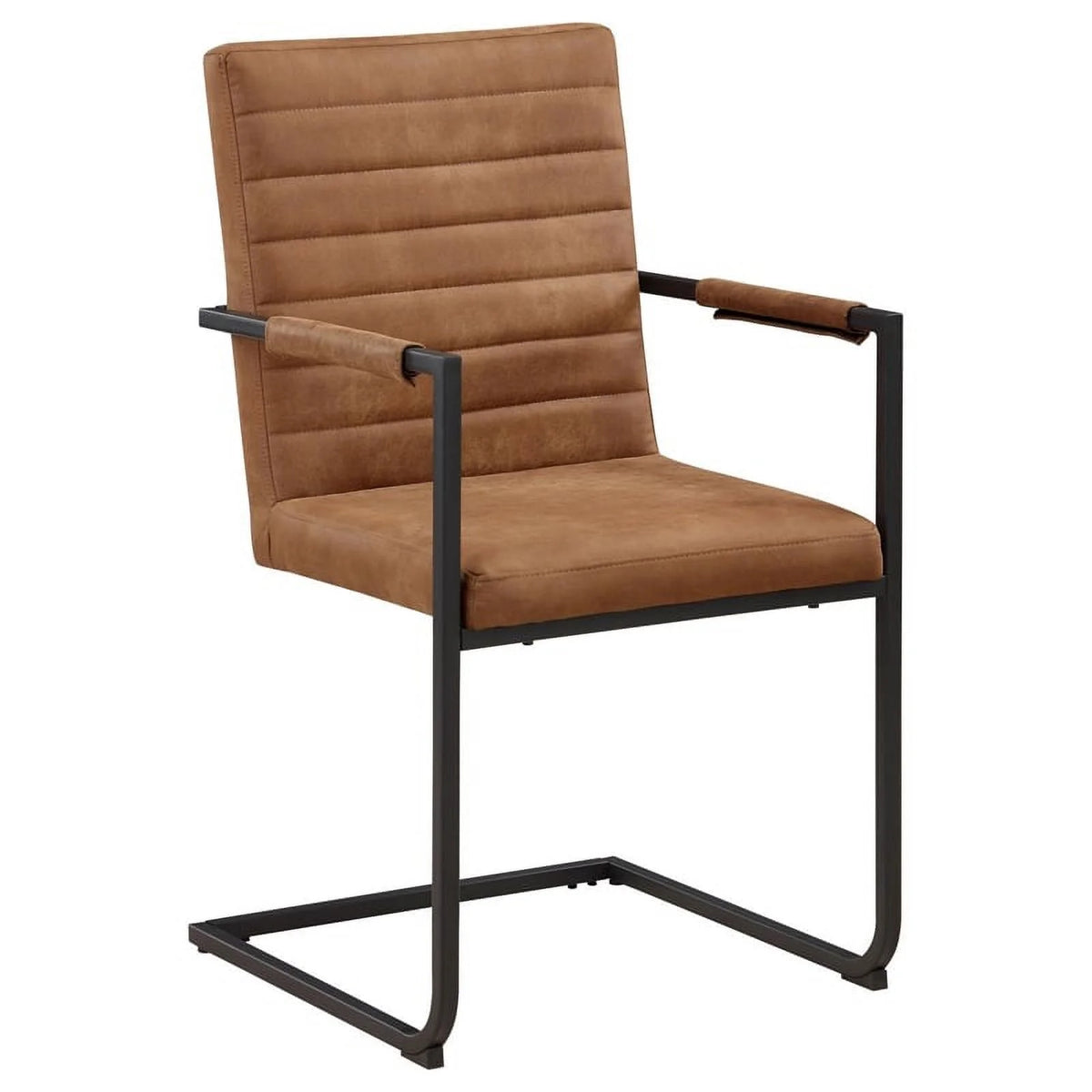 Brown and Black Faux Leather Arm Chair L31814