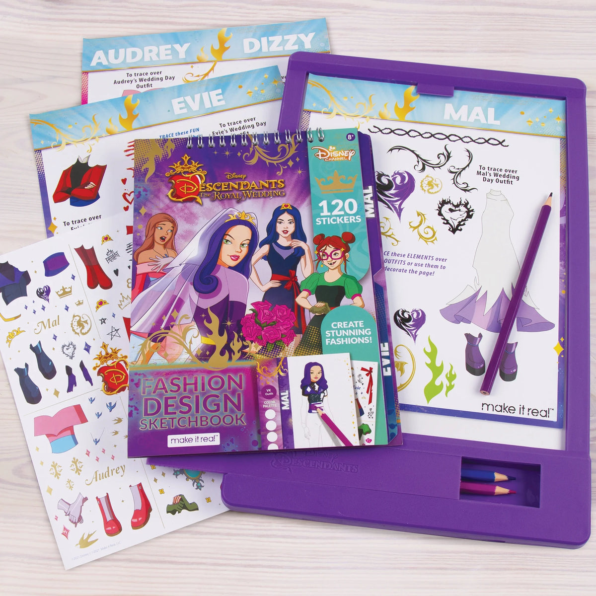 9 Piece Light Table & Sketchbook Set with Stickers & Coloring Pencils M307725