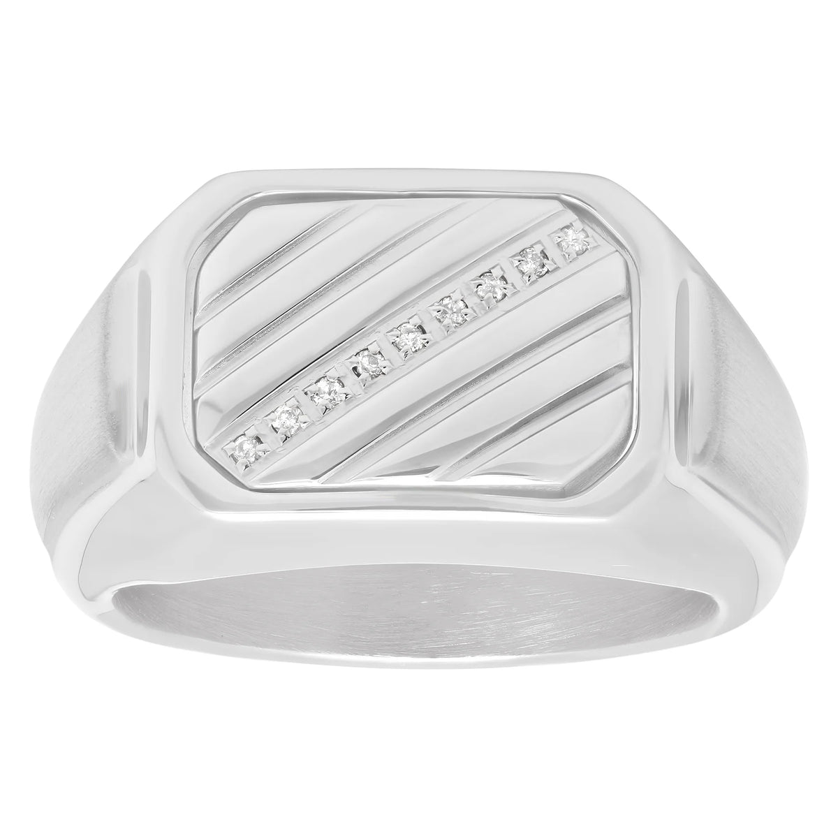 Mens Stainless Steel Black Reversible Fashion Ring W3278
