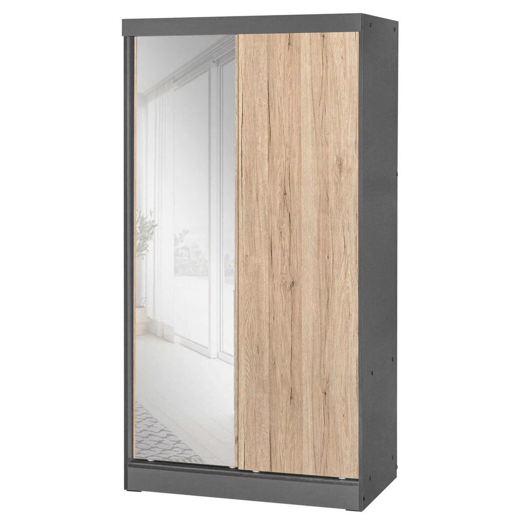 Wood Double Sliding Door Wardrobe Y875482