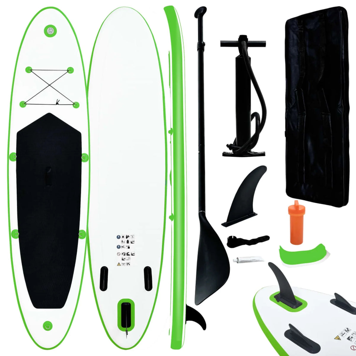 Inflatable Paddleboard Set Green and White Z4215