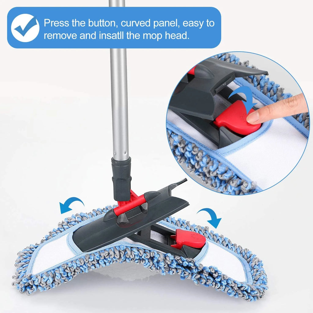 Microfiber Dust Mop Flat Mop for Tile Floor Marble Cleaning H808