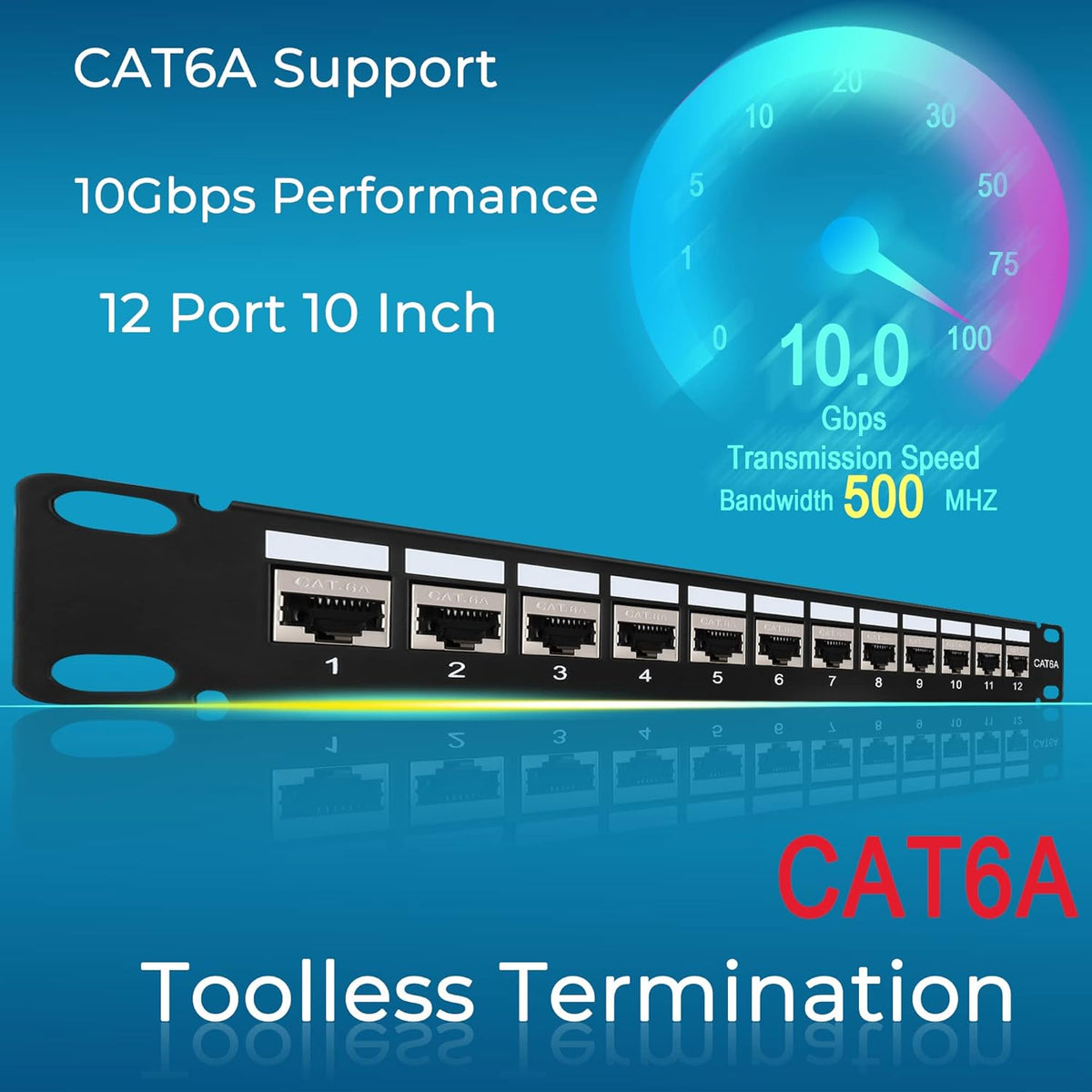 12 Port Cat6A Shielded Patch Panel X980