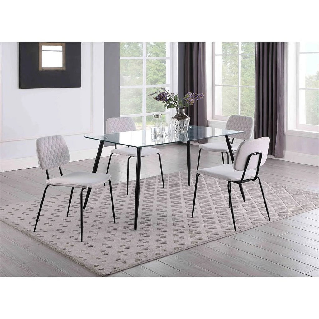 55.12" Steel and Glass Dining Table Y67276