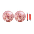 4 Pcs Glitter Ball and Pump Set Round Outdoor Indoor Pool Game Play Toy Golden Sequin Beach Ball Q489615