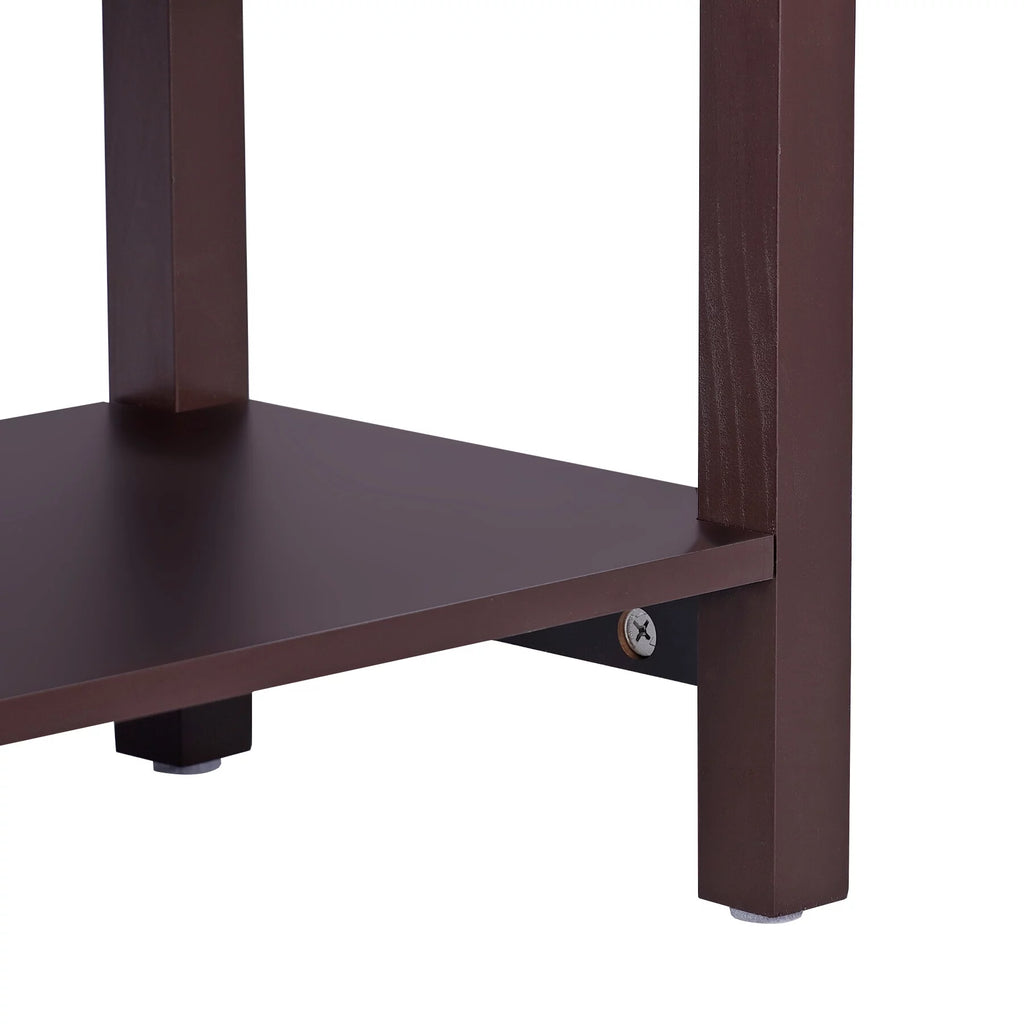 2 Pack 3-Tier Narrow MDF End Table with Drawer & Storage Shelf G614938