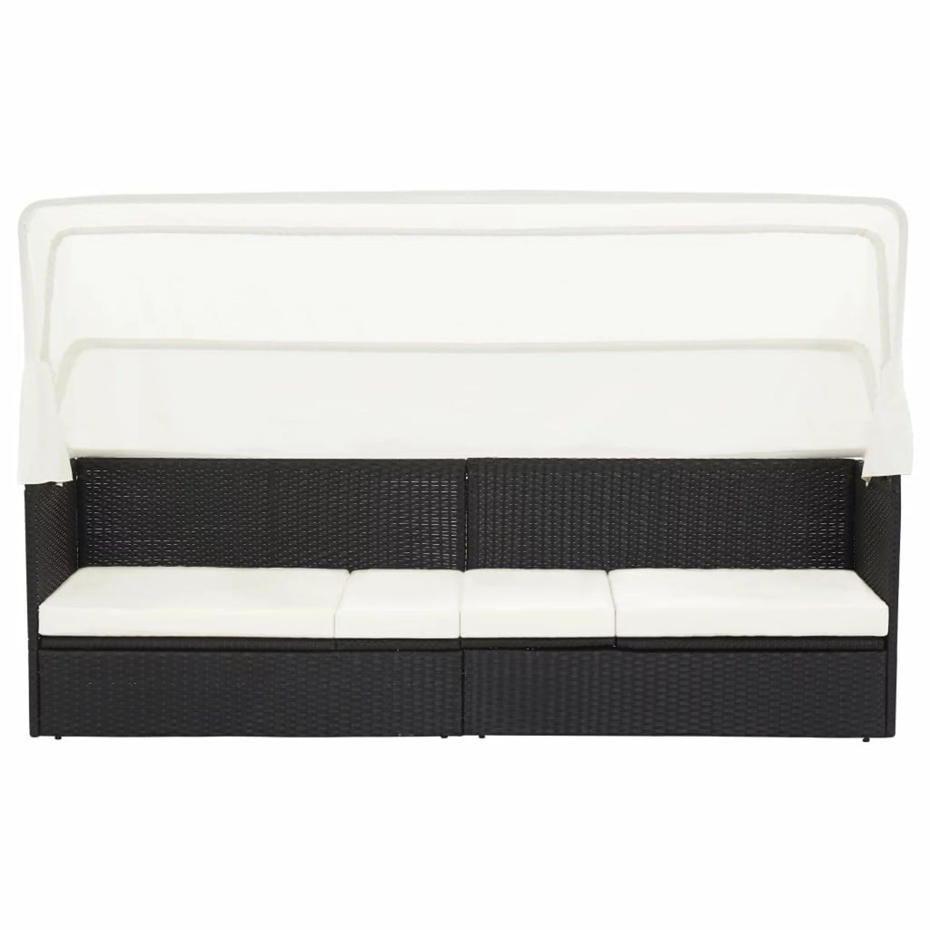 Adjustable Sun Lounger with Canopy and Cushion T150050