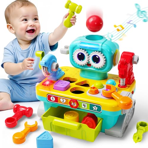 Toddler Musical Workbench Toys Tool Set Shape Sorter Z161025