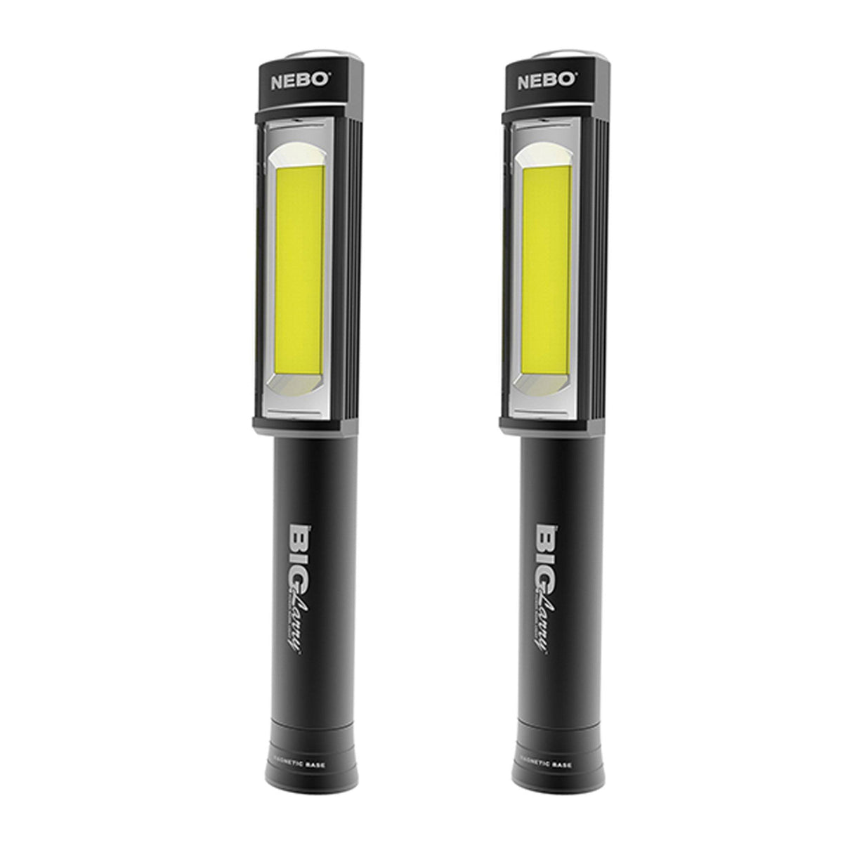 Black 400 Lumen COB LED Magnetic Flashlight 2 Pack X29420