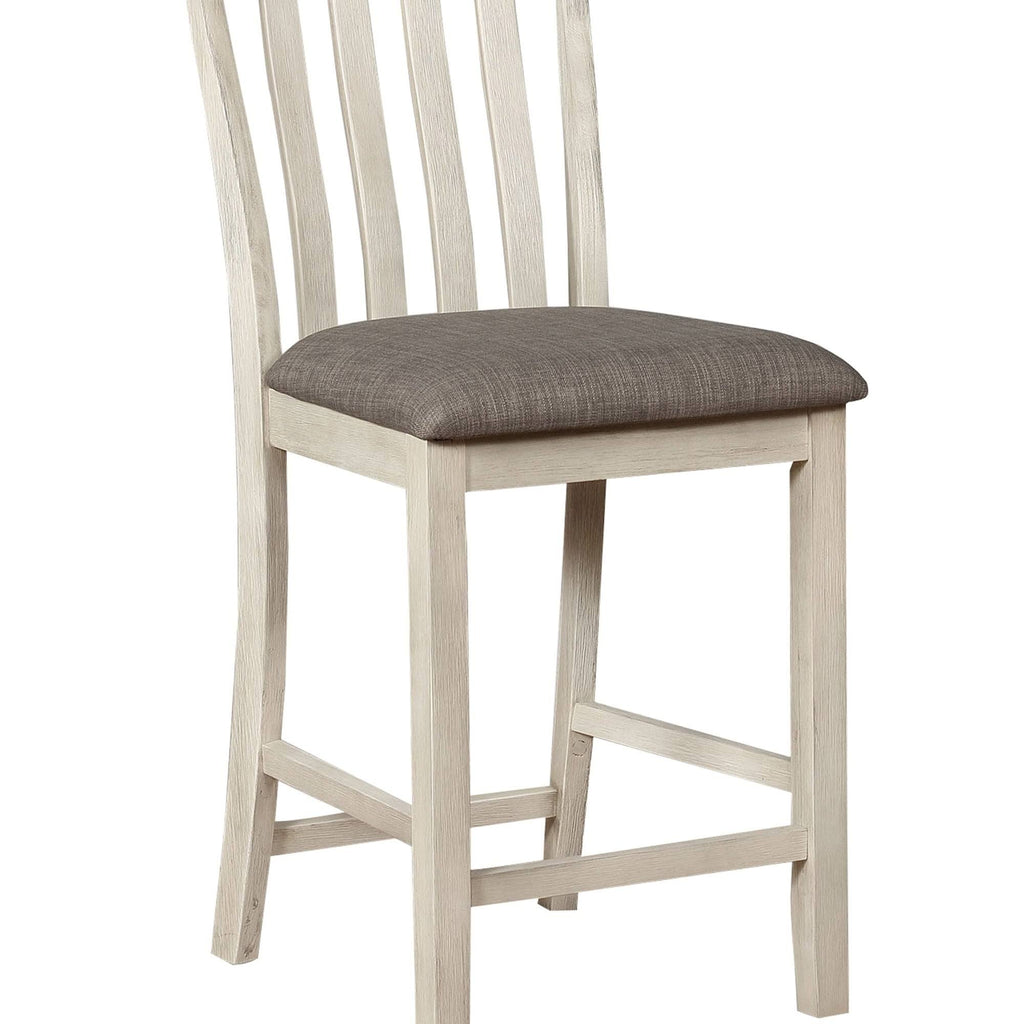 White and Gray Wooden Counter Chair Set of 2 J601245