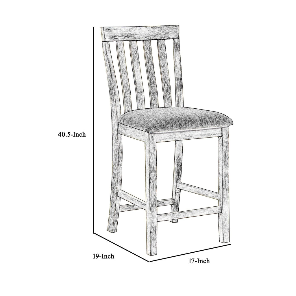 White and Gray Wooden Counter Chair Set of 2 J601245