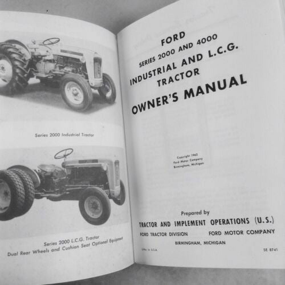 Tractor Owners Operators Manual J52837