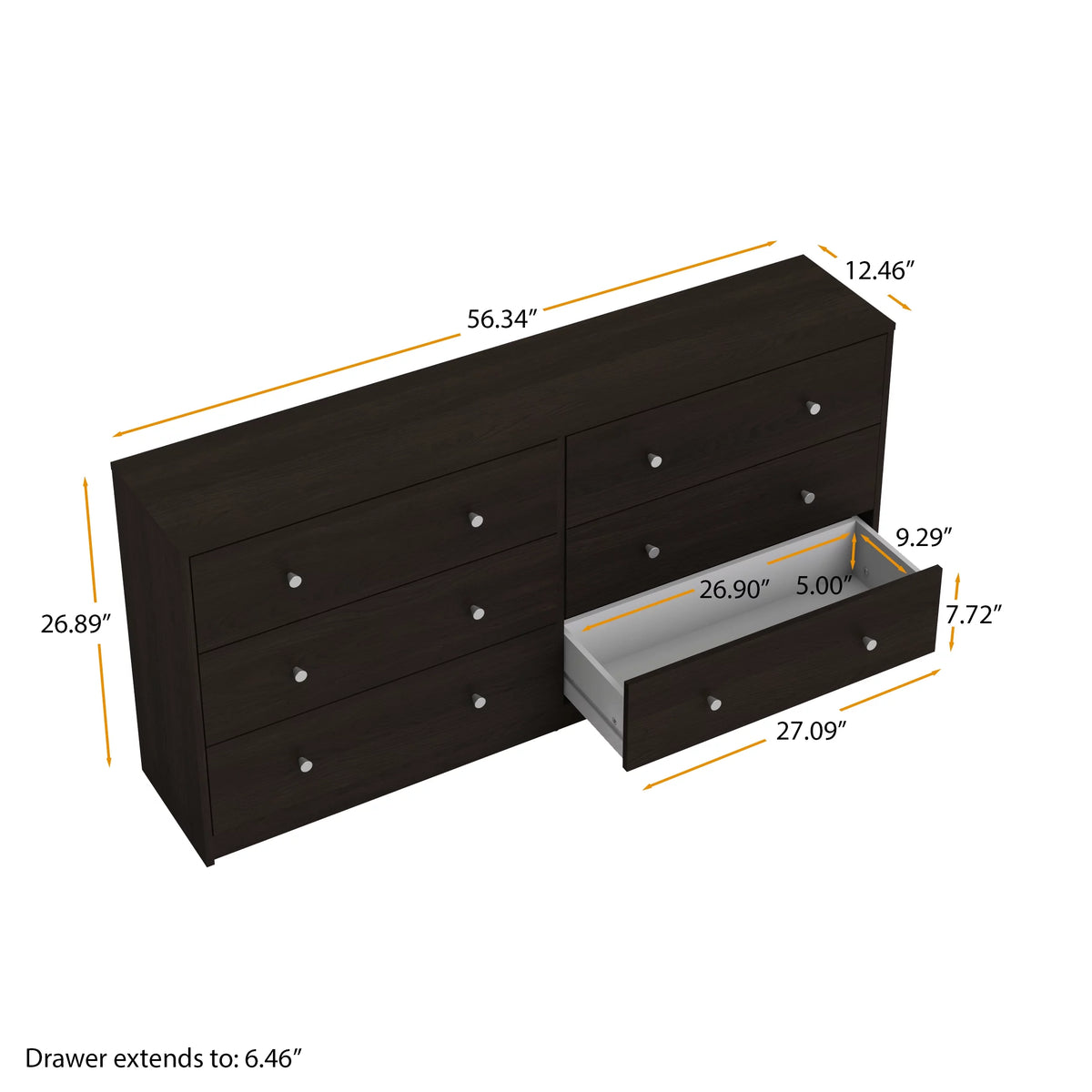 6 Drawer Double Dresser Y1671