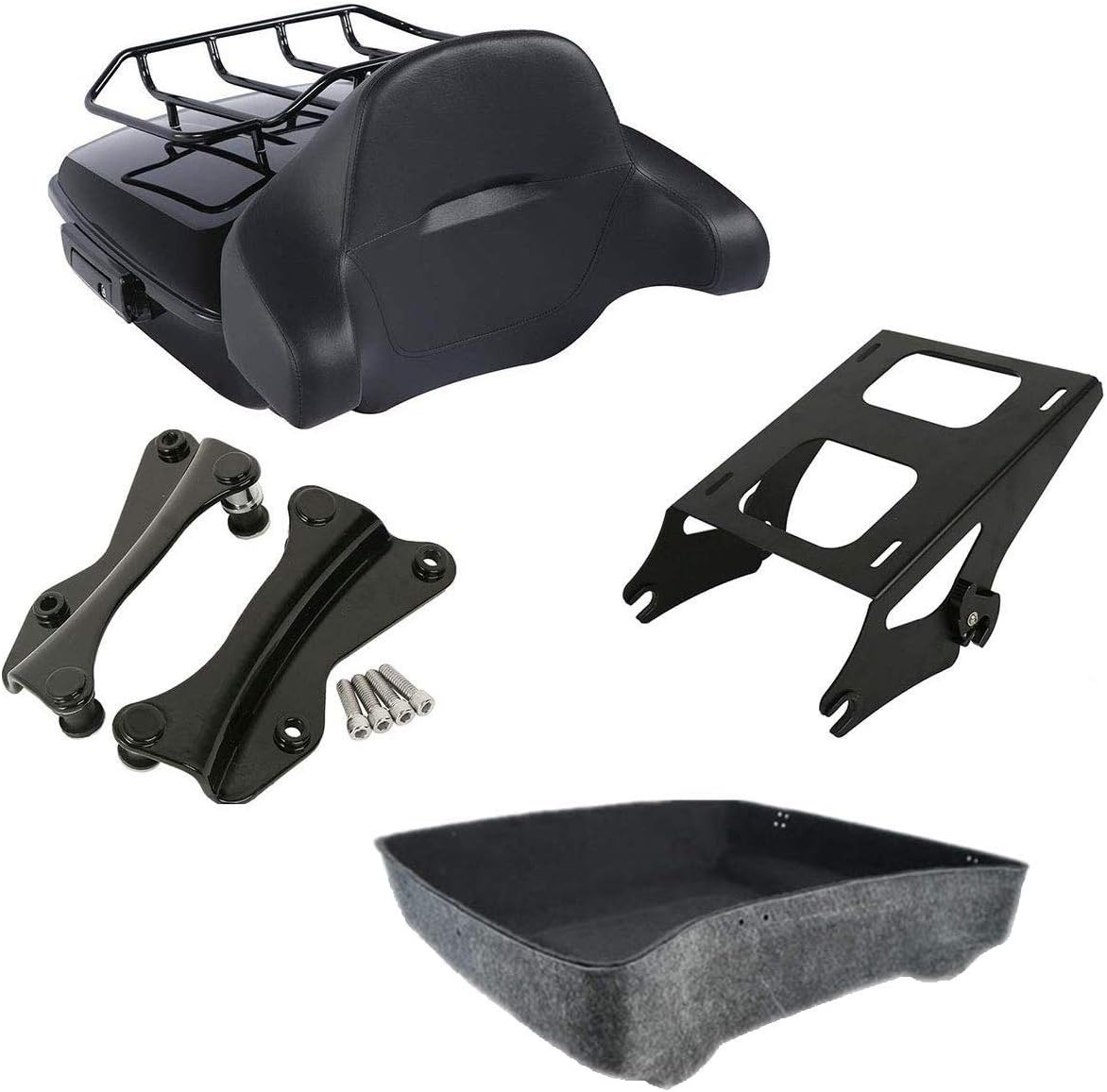 10.7" Tour Pack Trunk with Backrest Pad Mounting Rack Z546678