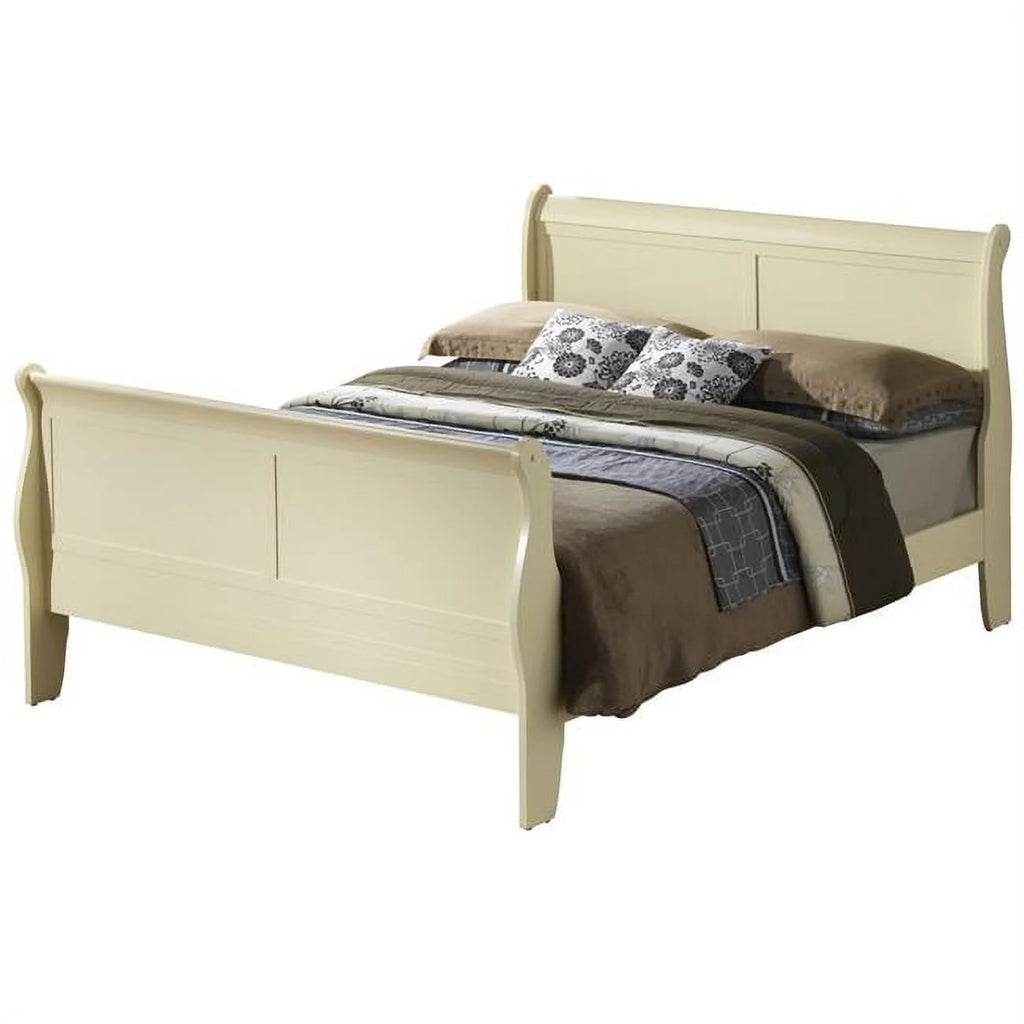 Beige Full Size Sleigh Bed Y7433