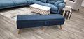 Navy Fabric Top Entryway Bench with Wood Legs V201436