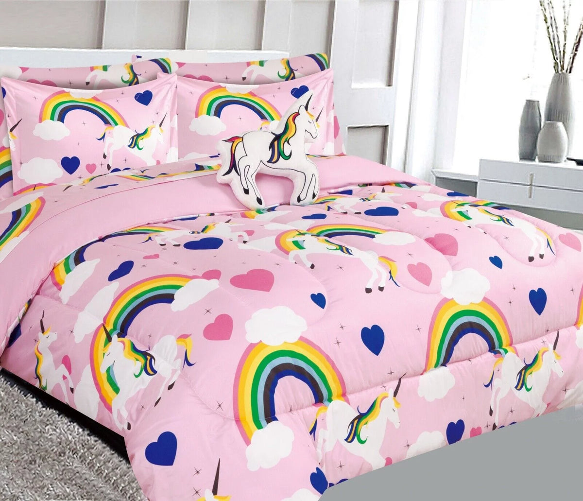 Full Size Unicorn Rainbow Comforter and Sheet Set C967202