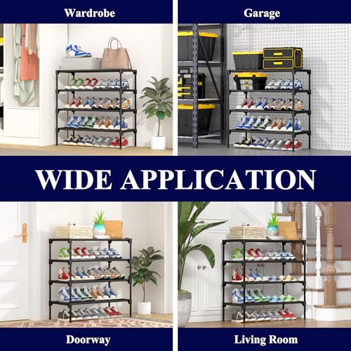 Black Non-Woven Shoe Rack E792