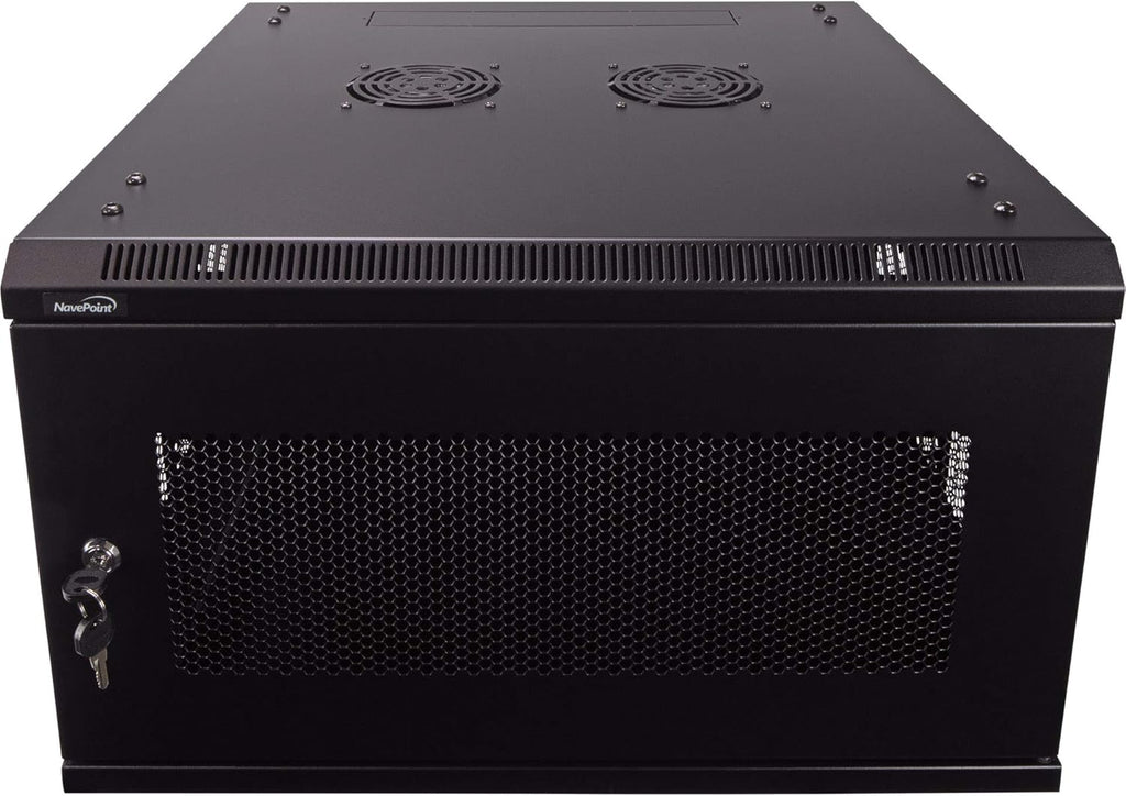 6U Wallmount Cabinet Enclosure 19-Inch Server Network Rack with Locking Perforated Door Black B878129
