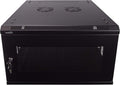 6U Wallmount Cabinet Enclosure 19-Inch Server Network Rack with Locking Perforated Door Black B878129