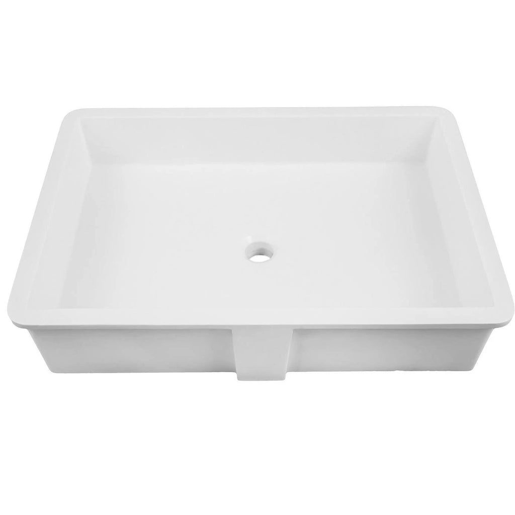 White Solid Surface Rectangular Undermount Lavatory U442
