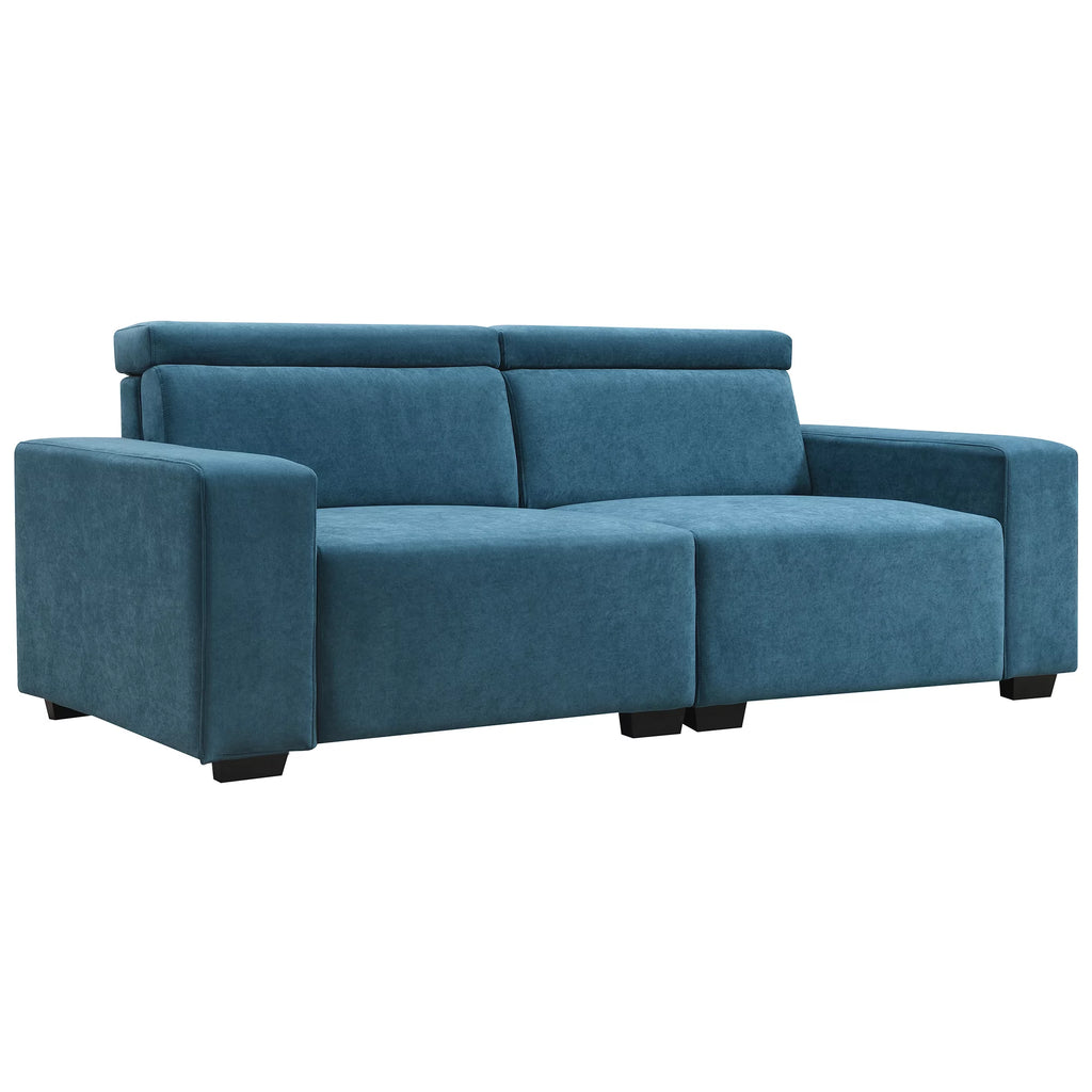 2-Seater Velvet Sectional Sofa with Adjustable Headrest L701788