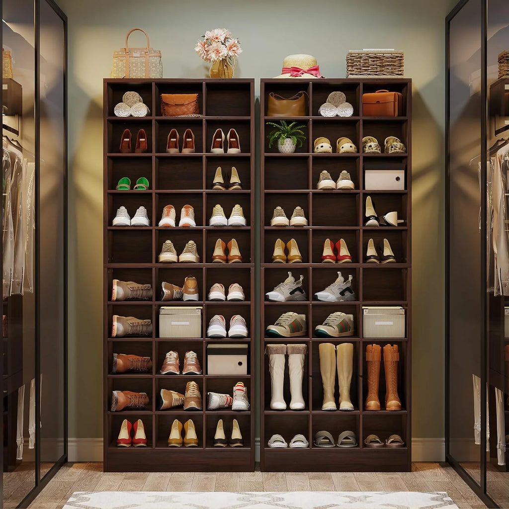 10-Tier Wooden Shoe Storage Cabinet with 30 Cubbies N427138