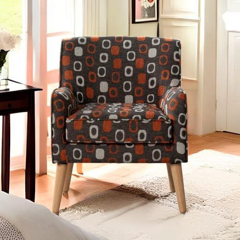 Grey Pattern Linen Fabric Accent Chair Z70879