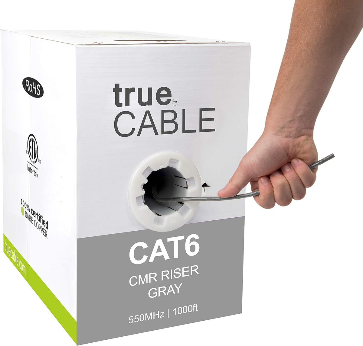 1000ft Yellow 23AWG 4 Pair Solid Bare Copper Bulk Ethernet Cable Z639393