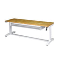 White Adjustable Height Worktable with 2 Drawers J6548