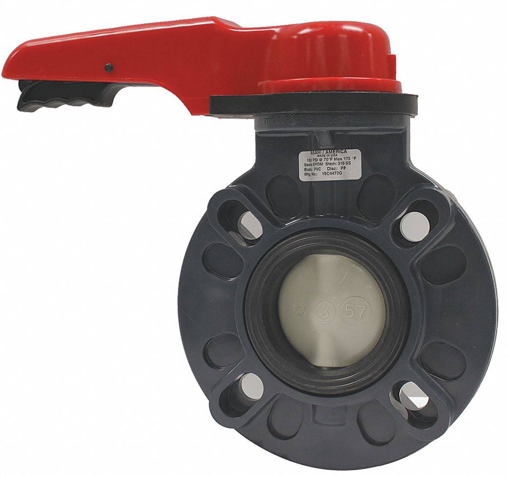 Butterfly Valve, 2-1/2x22 Pipe Size, PVC E946