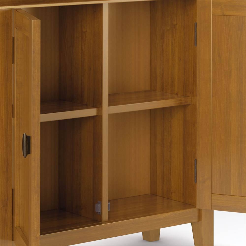 Solid Wood Low Storage Cabinet in Light Golden Brown L572