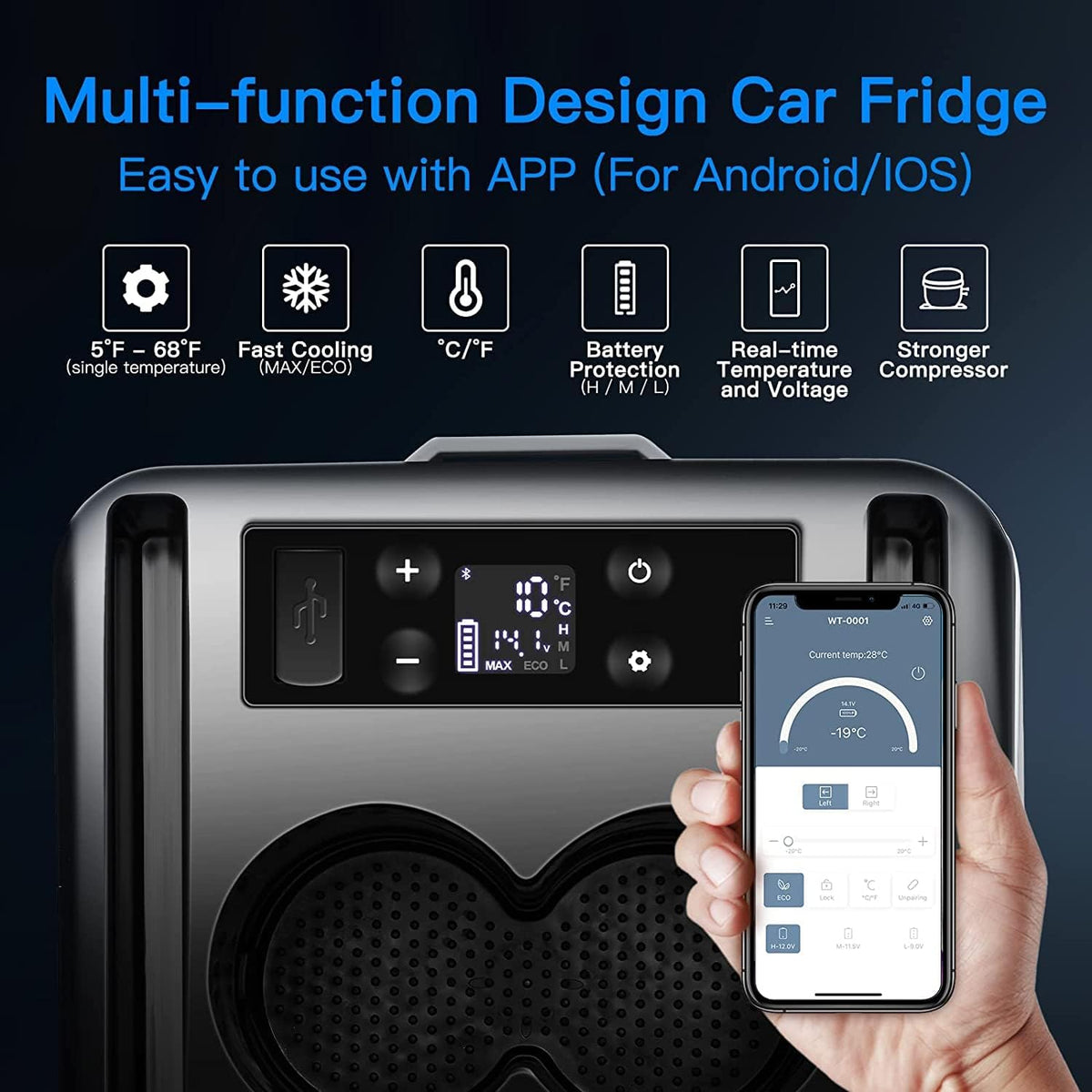 12 Volt Portable Car Refrigerator Freezer, 16 Quart I842