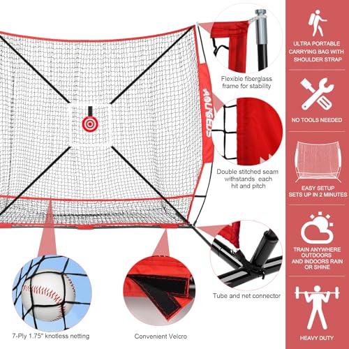 6'X6' Baseball Softball Practice Net with Strike Zone Target P54299