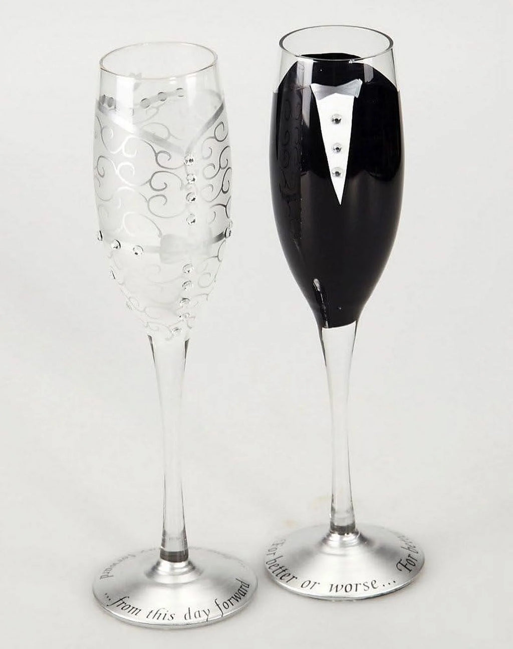 8 Oz. Wedding Champagne Toasting Flute Glasses, Set Of 2 A987