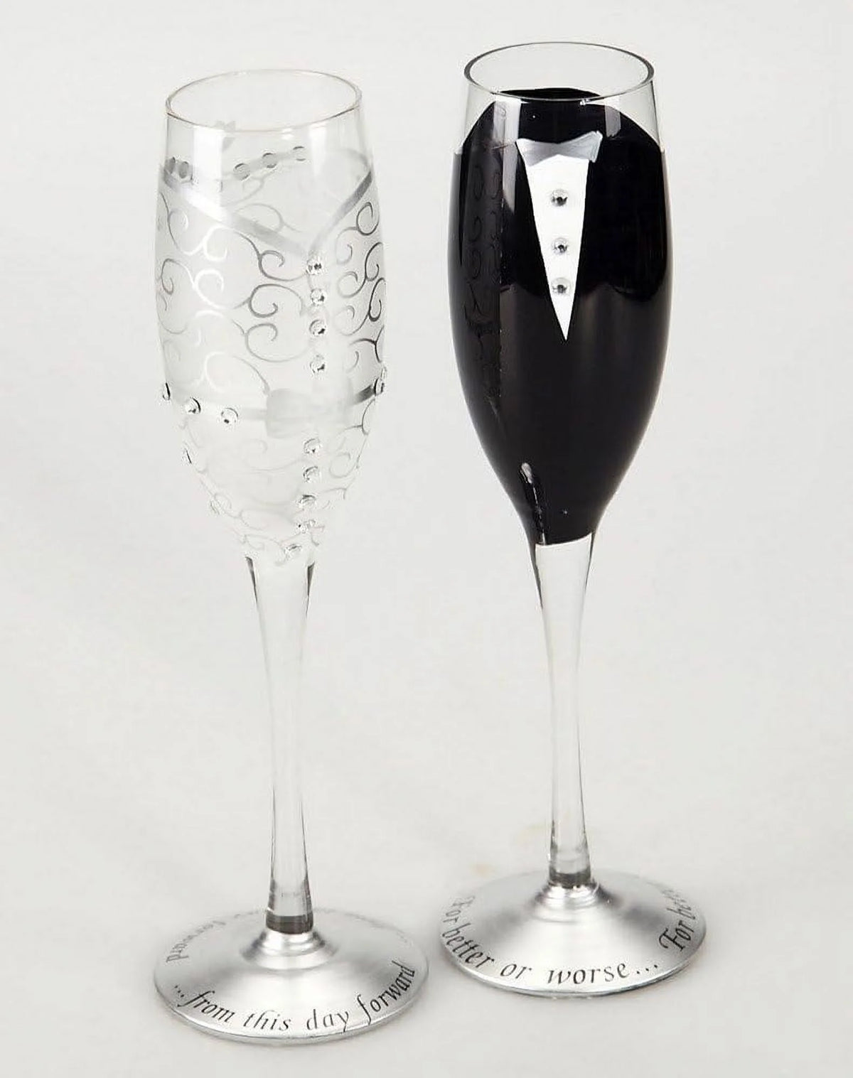 8 Oz. Wedding Champagne Toasting Flute Glasses, Set Of 2 A987