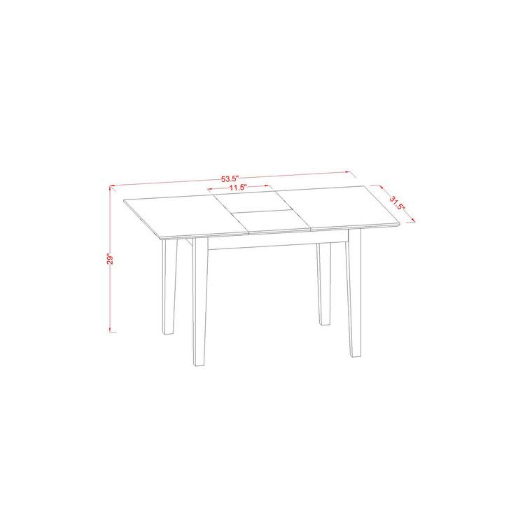 3-Piece White Dining Set with Slatted Chairs L60729