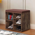 Shoe Storage Bench with Seating Cushion and Adjustable Shelves Q59867