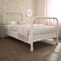 White Twin Metal Bed Frame with Headboard Z9982