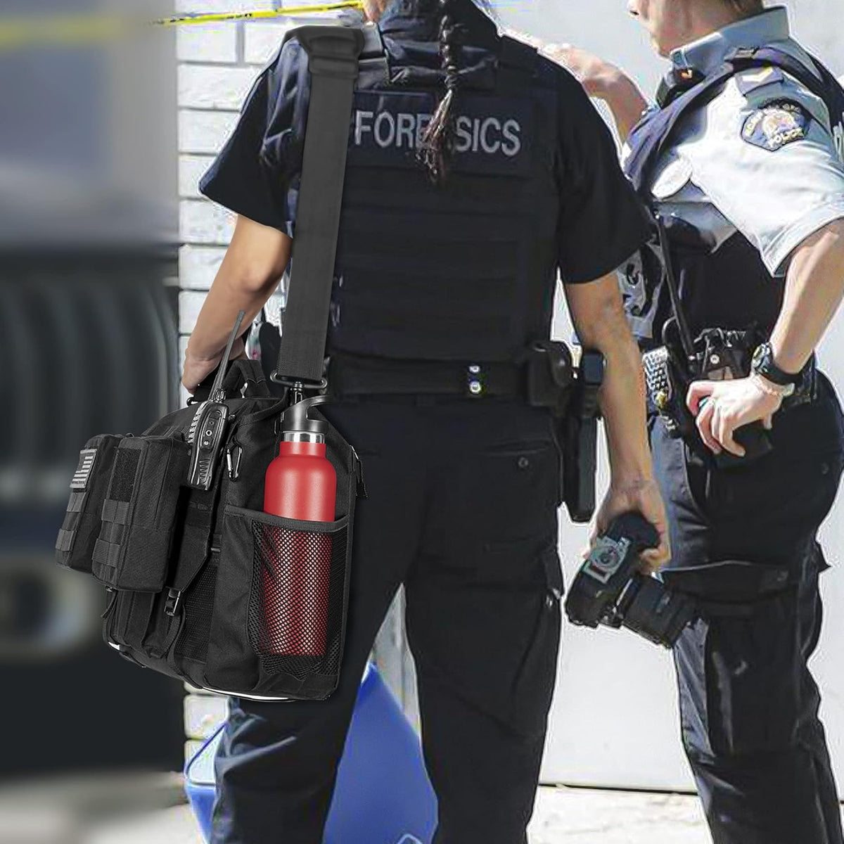 Black Patrol Bag with Molle Webbing L525