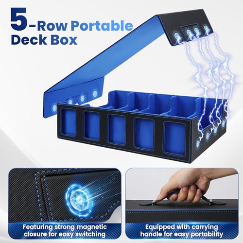 Purple 5-Row Trading Card Storage Box with Handle H7333