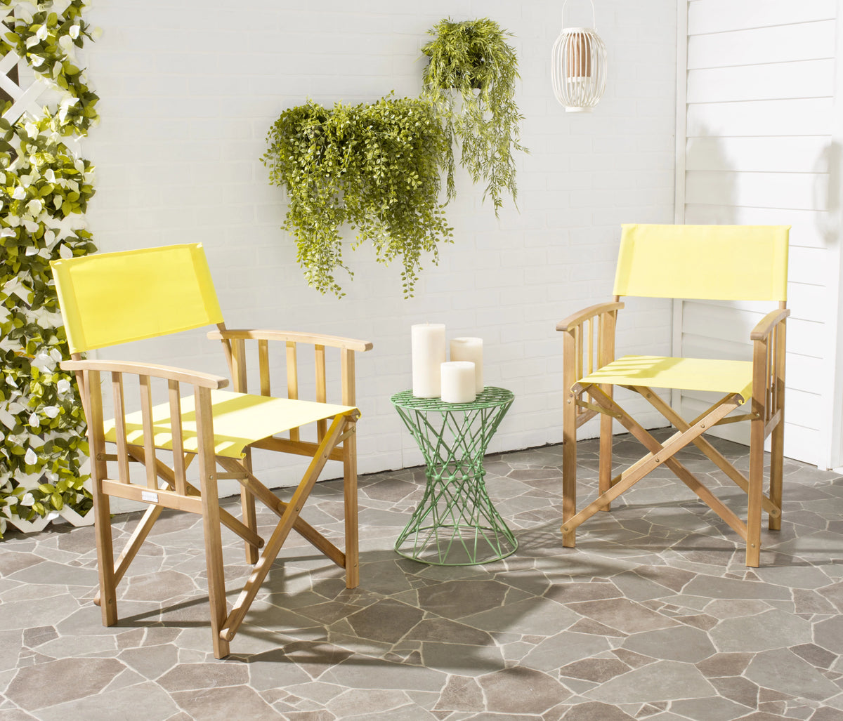 Set of 2 Natural Yellow Outdoor Chair I148798