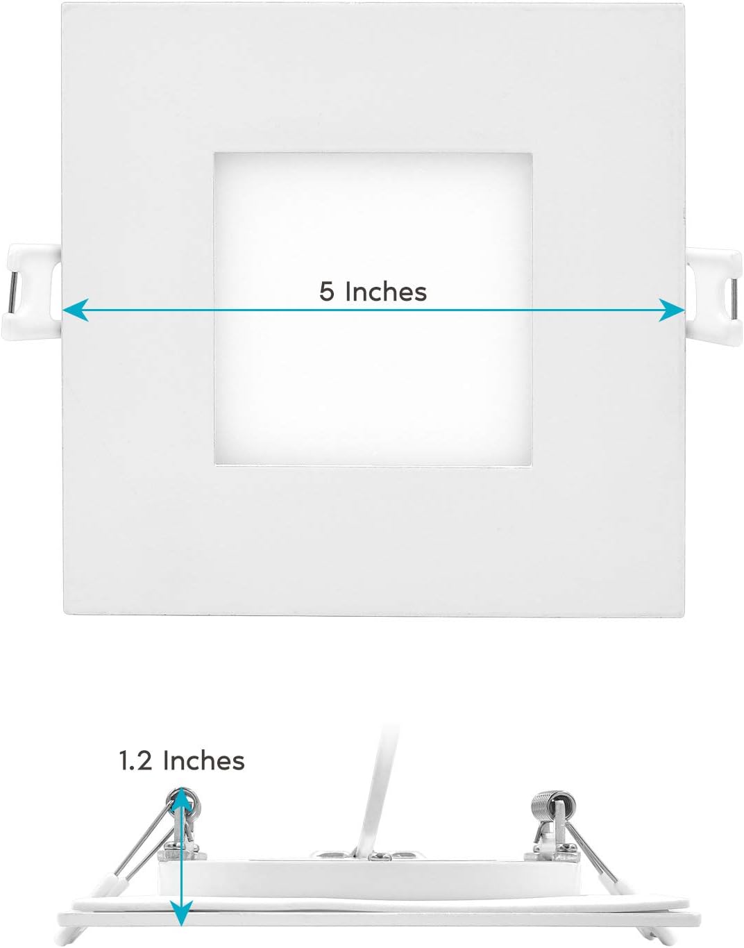 4 Pack 4 Inch Square LED Recessed Lighting, 10W, Dimmable B23595