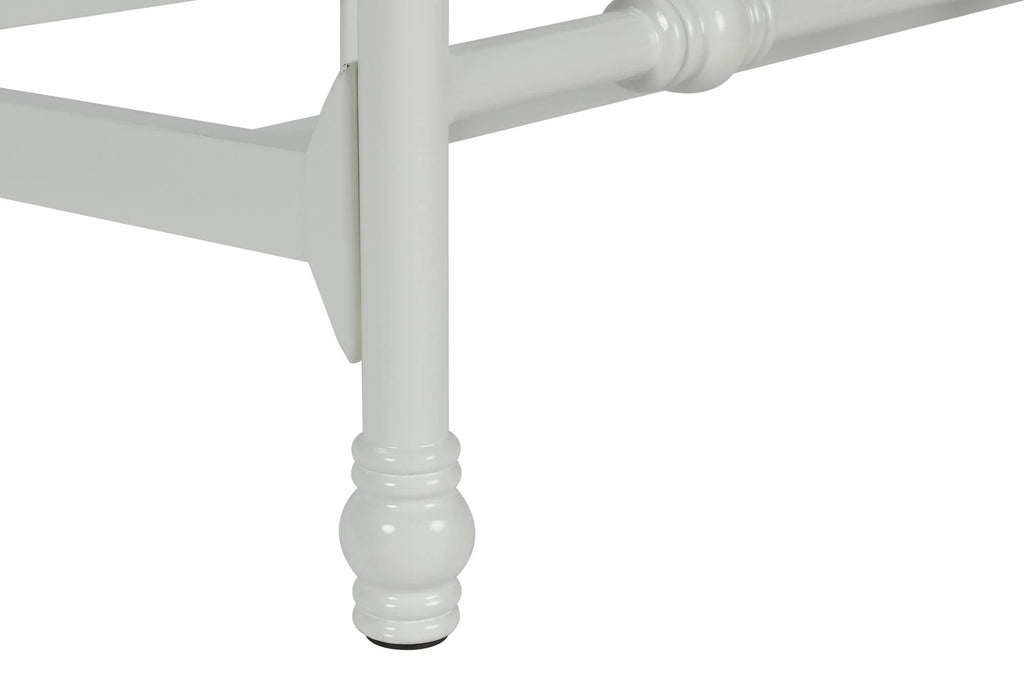 White Twin Metal Bed Frame with Headboard Z9982