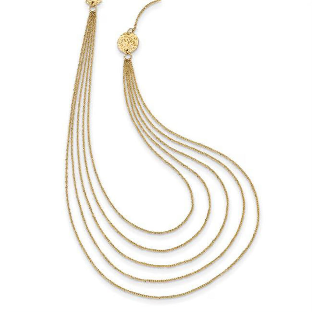 14 Karat Yellow Gold Five Strand Necklace F676881