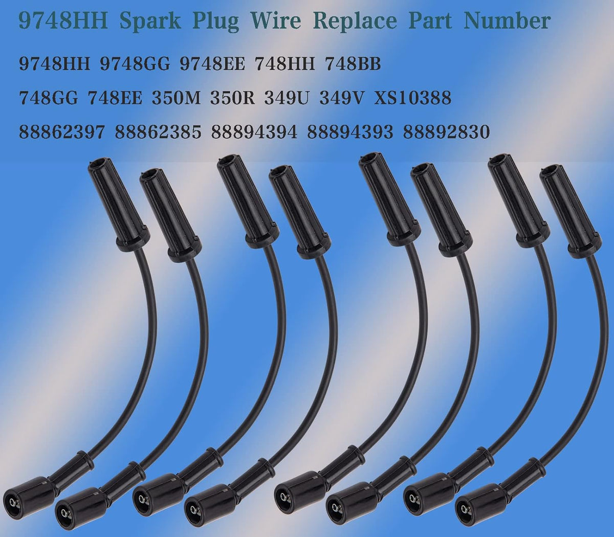 8Pcs Spark Plug Wires Set for Cheverolet Silverado, Pack of 2 C379