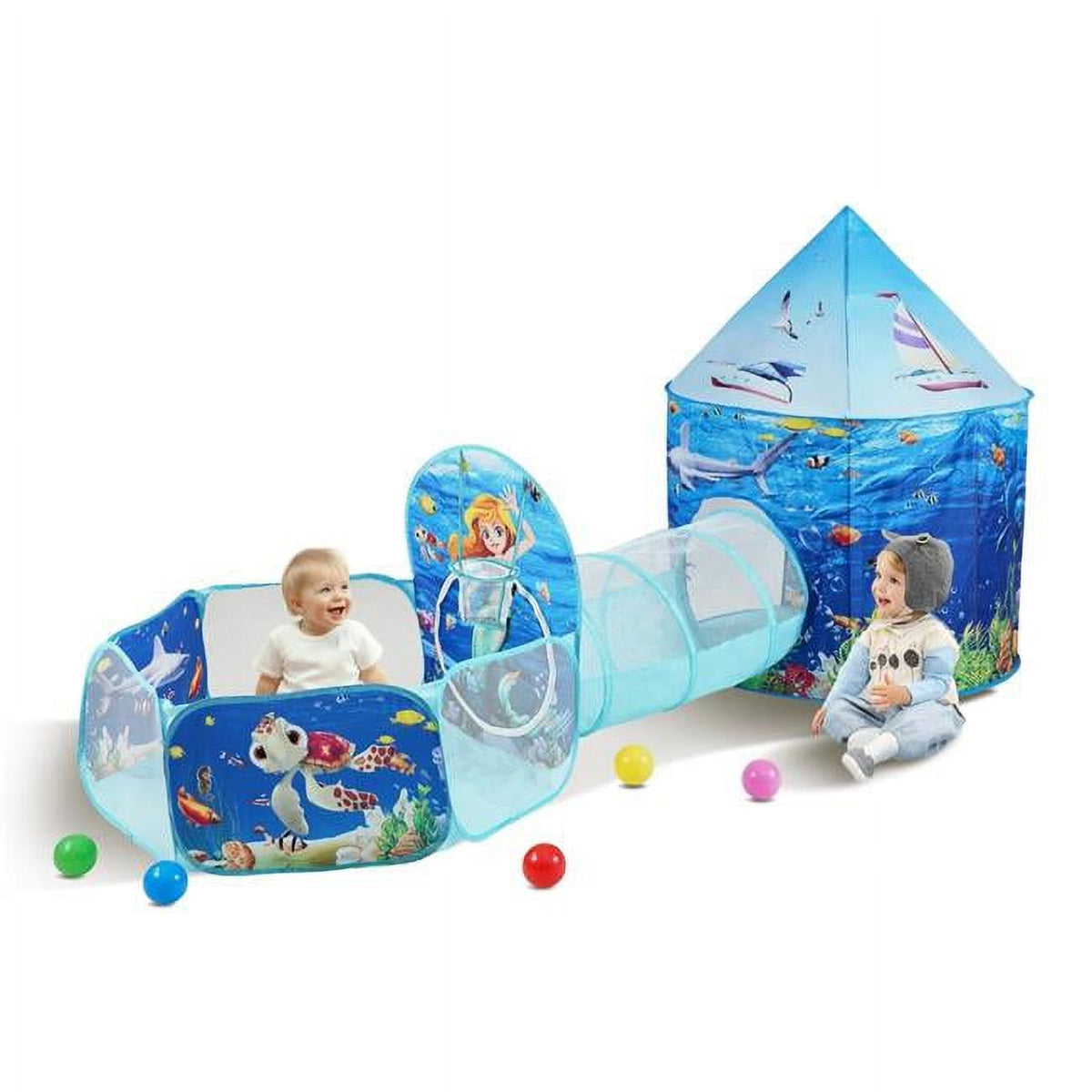 3 in 1 Kids Play Tent with Tunnel Q5327