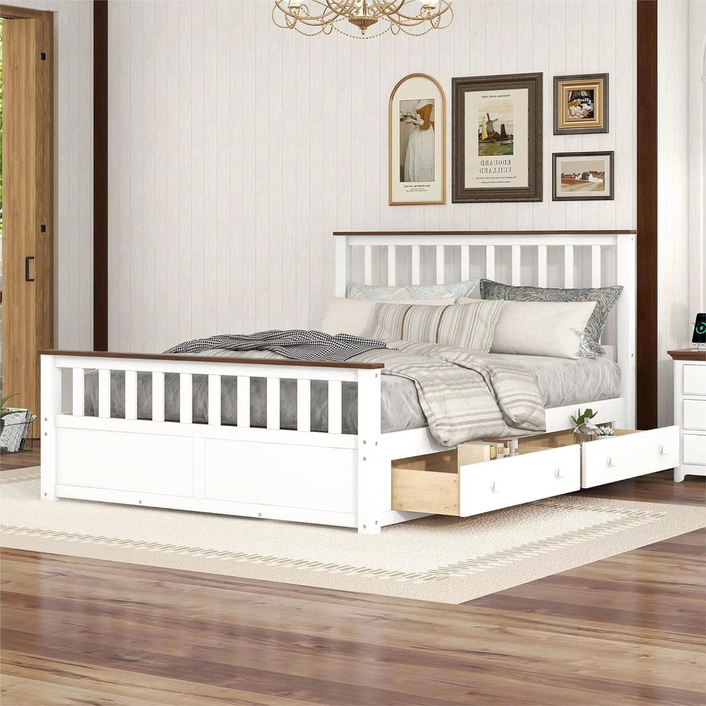 Queen Size Storage Platform Bed with 2 Drawers H6476