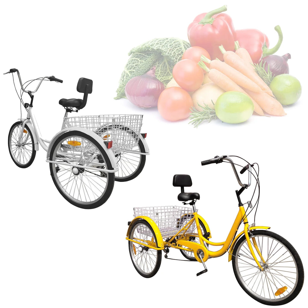 7-Speed Adult 3-Wheel Tricycle with Basket Z934162