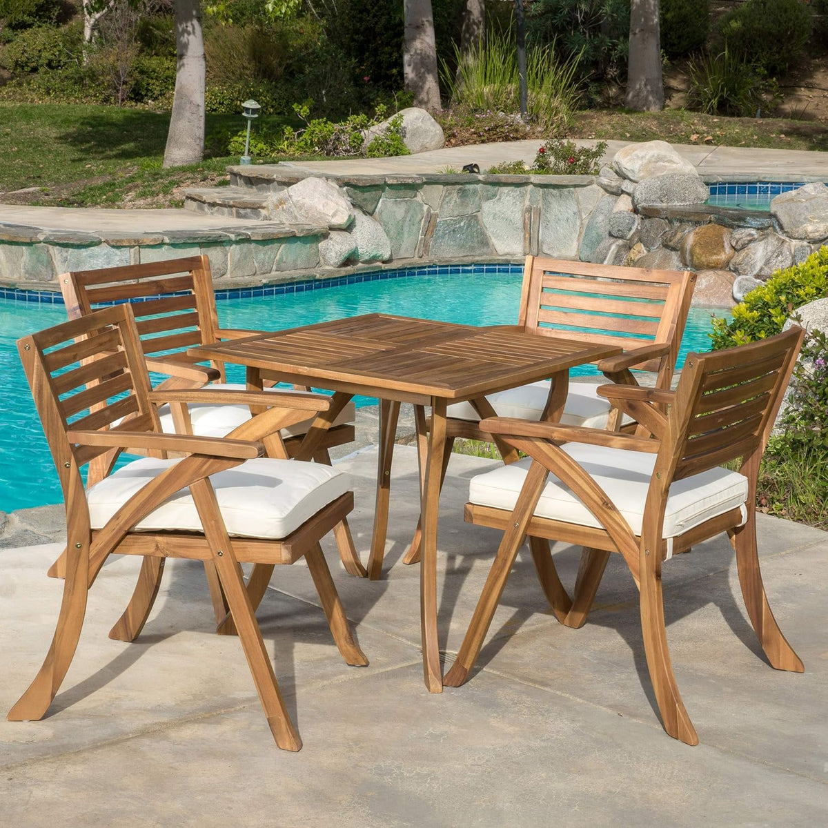 5-Pcs Acacia Wood Dining Set H2941